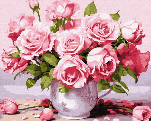 Картина за номерами Рожеві троянди ©art_selena_ua 40х50см Ідейка 