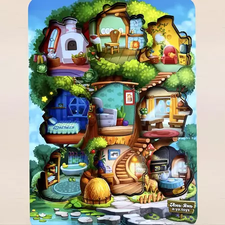 Пазл-вкладиш "Де чий будиночок на дереві?" зображення 2