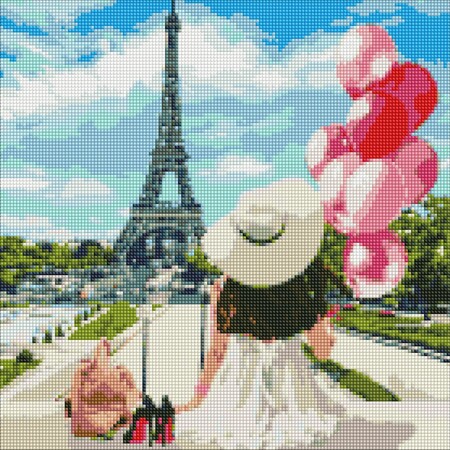 Алмазна мозаїка "Гуляючи вулицями Парижа" Ідейка
