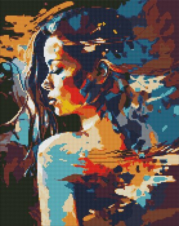 Алмазна мозаїка Дівчина-загадка ©art_selena_ua 40х50 см Ідейка