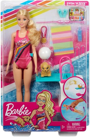 Игровой набор Барби Чемпион по плаванию Barbie Dreamhouse Adventures Swim 'n Dive Doll GHK23 изображение 3