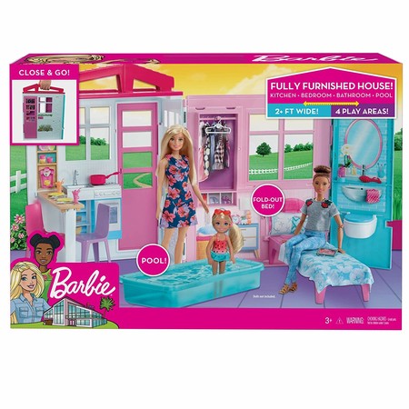 Кукольный дом для Барби Портативный Barbie Doll House Playset, Multicolor FXG54  фото 5