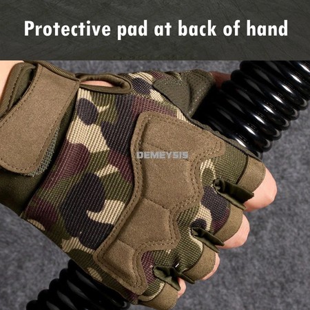 Тактические перчатки для военных с открытыми пальцами камуфляж размер XL Тактичні рукавиці XL изображение
