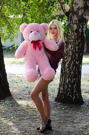 Плюшевий ведмедик Рафаель рожевий 100 см зображення 1