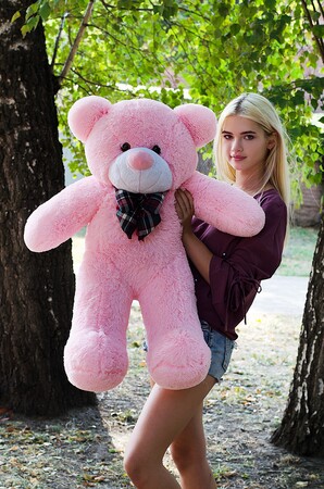 Плюшевий ведмедик Рафаель рожевий 100 см 