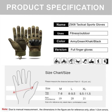 Тактические перчатки армейские с пальцами черные размер XL Тактичні рукавиці чорні изображение 1