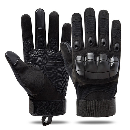 Тактические армейские перчатки полнопалые черные размер L Тактичні рукавиці чорні