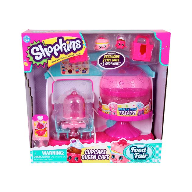 Фото3 Игровой набор SHOPKINS S4 - КОРОЛЕВСКОЕ КАПКЕЙК-КАФЕ (с аксессуарами, 2 экскл. шопкинса, 2 сумочки) Каталог