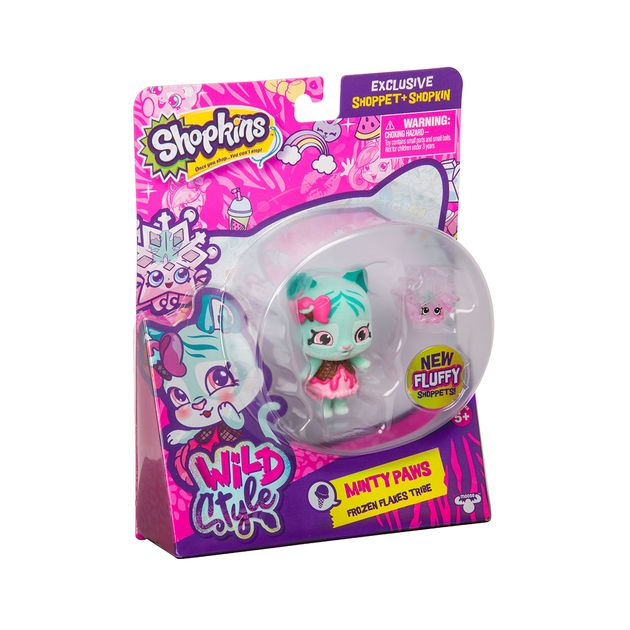 Фото4 Фигурка SHOPKINS SHOPPETS S9 серии "Wild style" – МЯТНЫЕ ЛАПКИ (эксклюзивный шопкинс, подставка) Каталог