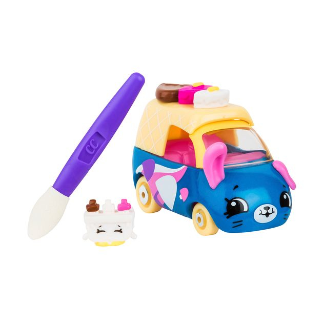 Фото2 Мини-машинка SHOPKINS CUTIE CARS S3 серии "МЕНЯЕМ ЦВЕТ" - РАЛЛИ-РОЖОК (с мини-шопкинсом и кисточкой) Каталог