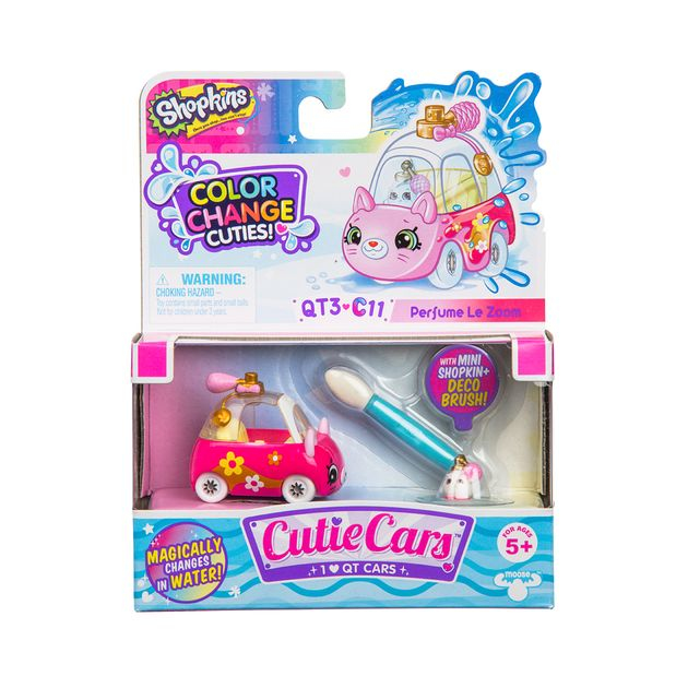 Фото3 Мини-машинка SHOPKINS CUTIE CARS S3 серии "МЕНЯЕМ ЦВЕТ" - ПАРФЮМ-ВРУМ (с мини-шопкинсом и кисточкой) Каталог