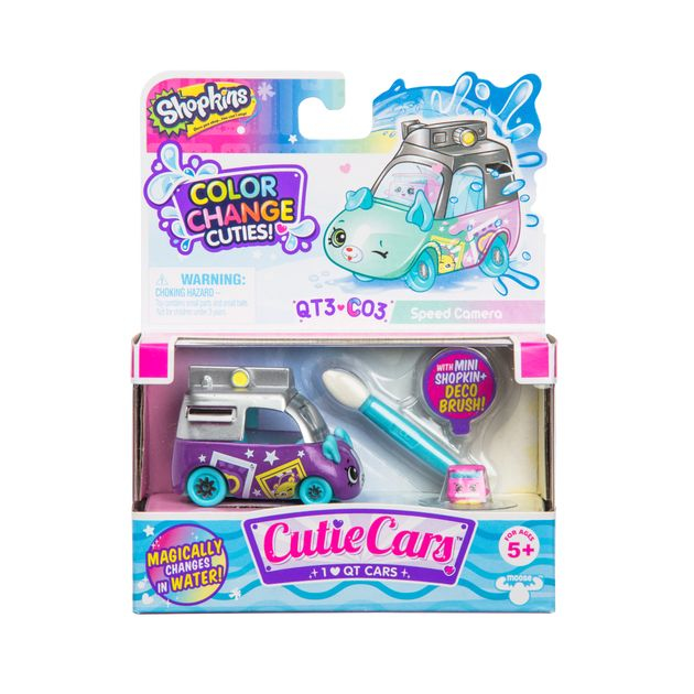 Фото3 Мини-машинка SHOPKINS CUTIE CARS S3 серии "МЕНЯЕМ ЦВЕТ" - СЕЛФИ-СПРИНТЕР (с мини-шоп. и кист.) Каталог