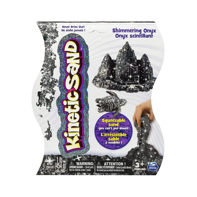 Фото2 Песок для детского творчества - KINETIC SAND METALLIC (черный, 454 г) Каталог