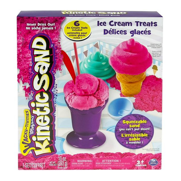 Фото2 Набор песка для детского творчества - KINETIC SAND ICE CREAM (розовый, формочки, 283 г) Каталог