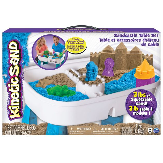  Набор песка для детского творчества - KINETIC SAND TABLE (голубой,натур.,1360г, стол для игры,аксес) Каталог