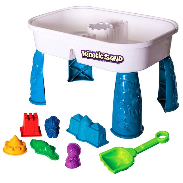  Набор песка для детского творчества - KINETIC SAND TABLE (голубой,натур.,1360г, стол для игры,аксес) Каталог