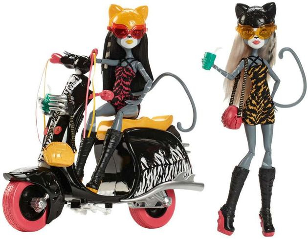 Фото Мяулодия и Пурсефона на скутере Кукла Monster High/Монстер Хай