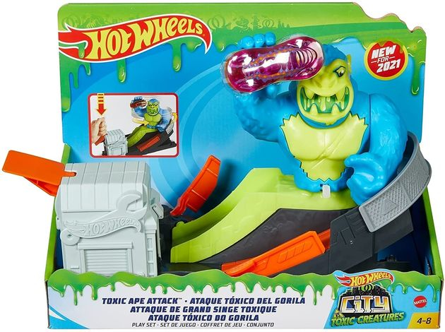 Трек Хот Вилс Атака ядовитой гориллы Hot Wheels Toxic Ape Attack изображение 5