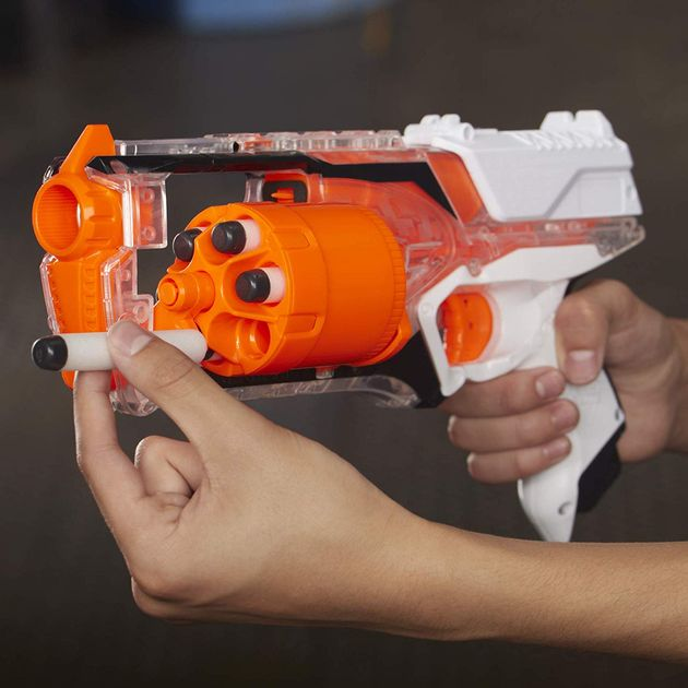 Бластер Нерф Элит Стронгарм прозрачный Strongarm Nerf N-Strike Elite Toy Blaster E5753 изображение 6