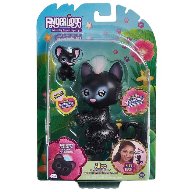 Интерактивная фигурка Фингерлингс Черная пантера WowWee Fingerlings Black Panther and Mini 3527 изображение 5