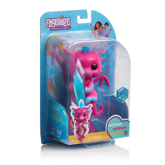 Интерактивный ручной дракон Сенди розовый Фингерлинг Fingerlings Glitter Dragon - Sandy  3583 изображение 1