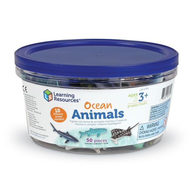 Набор фигурок Рыбки из океана Learning Resources Ocean Animals Counters 50 шт изображение