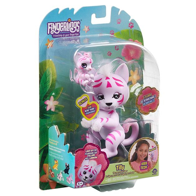 Интерактивная фигурка Фингерлингс Тигр Тилли WowWee Fingerlings Tiger and Mini - Tilly and Tammy 3522 изображение 5