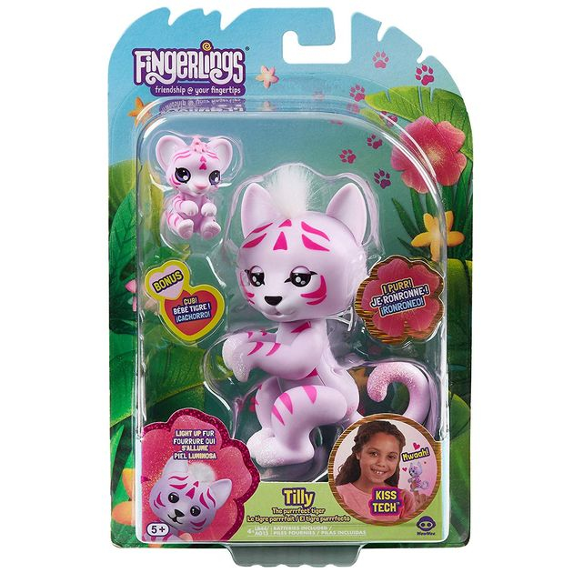 Интерактивная фигурка Фингерлингс Тигр Тилли WowWee Fingerlings Tiger and Mini - Tilly and Tammy 3522 изображение 6