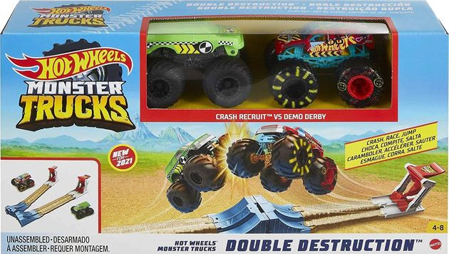 Игровой набор Хот Вилс Двойной старт Hot Wheels Monster Trucks Double Destruction изображение 2