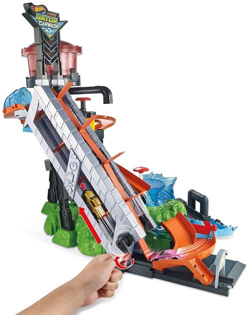 Трек Водонапорная башня серии Измени цвет Hot Wheels Ultimate Gator Car Wash Playset FTB67 изображение 4