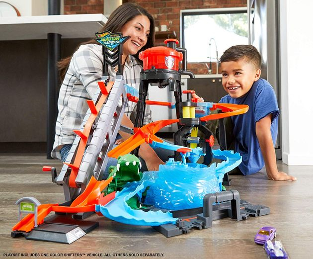 Трек Водонапорная башня серии Измени цвет Hot Wheels Ultimate Gator Car Wash Playset FTB67 изображение 8