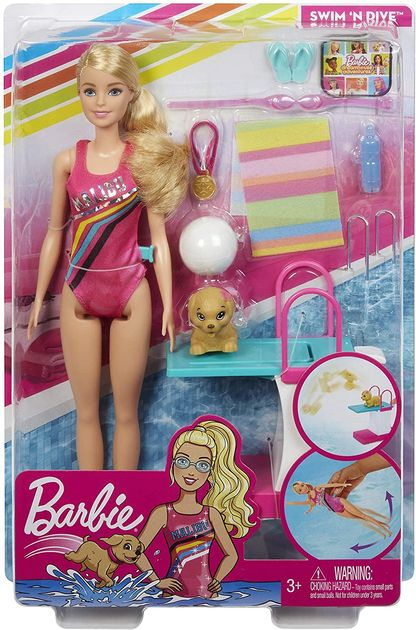 Игровой набор Барби Чемпион по плаванию Barbie Dreamhouse Adventures Swim 'n Dive Doll GHK23 изображение 2