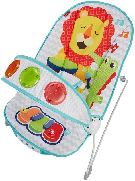 Детский музыкальный шезлонг кресло-качалка Ударяй и играй Fisher-Price Fun 'n Fold Bouncer FFX45 изображение 11