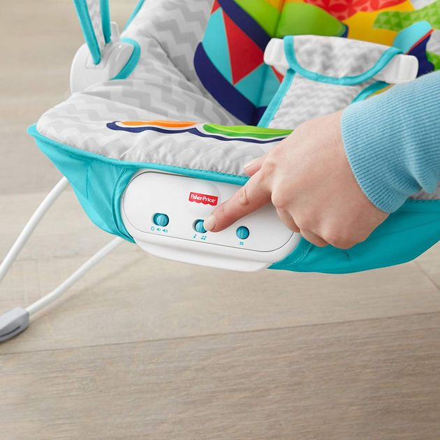 Детский музыкальный шезлонг кресло-качалка Ударяй и играй Fisher-Price Fun 'n Fold Bouncer FFX45 изображение 5