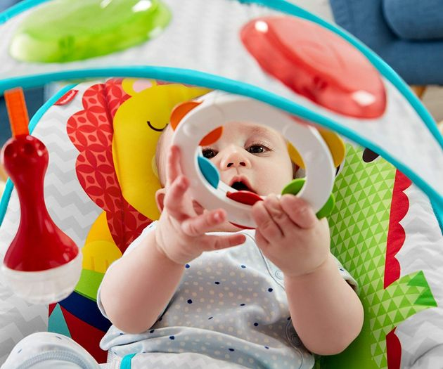 Детский музыкальный шезлонг кресло-качалка Ударяй и играй Fisher-Price Fun 'n Fold Bouncer FFX45 изображение 8