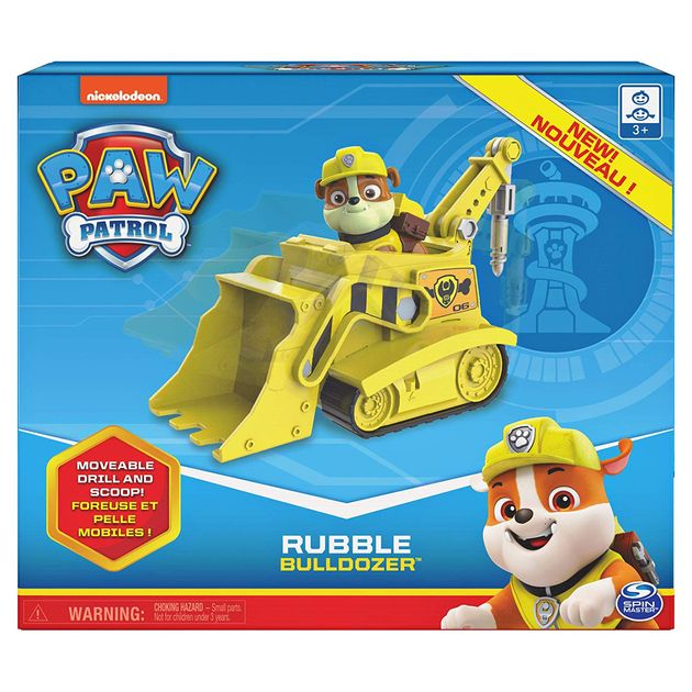 Игровой набор Крепыш с бульдозером и буром Щенячий патруль/Paw Patrol - Rubble's Diggin' Bulldozer - Figure and Vehicle изображение 2