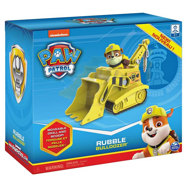 Игровой набор Крепыш с бульдозером и буром Щенячий патруль/Paw Patrol - Rubble's Diggin' Bulldozer - Figure and Vehicle изображение 5