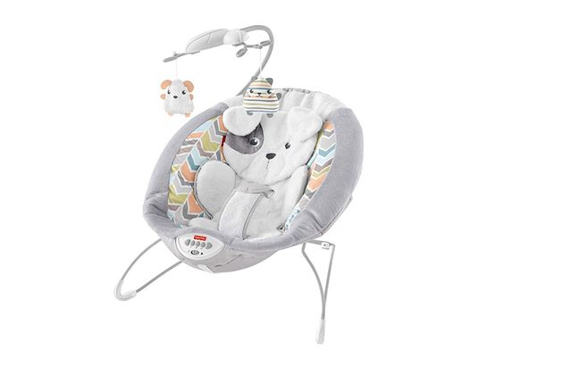 Кресло-шезлонг с мобилем Мой маленький щенок Fisher-Price Deluxe Bouncer Sweet Dreams Snugapuppy DTH04 изображение 5