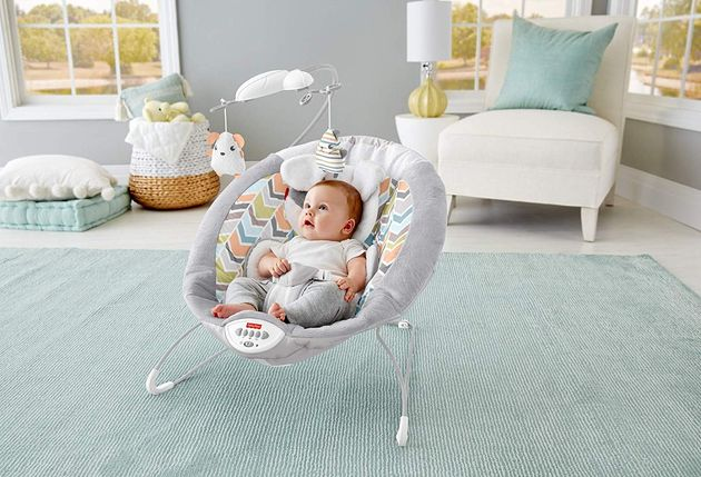 Кресло-шезлонг с мобилем Мой маленький щенок Fisher-Price Deluxe Bouncer Sweet Dreams Snugapuppy DTH04 изображение 9