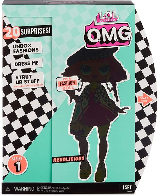 Кукла ЛОЛ Сюрприз Леди Неон L.O.L. Surprise! O.M.G. Neonlicious Fashion Doll  560579 изображение 1