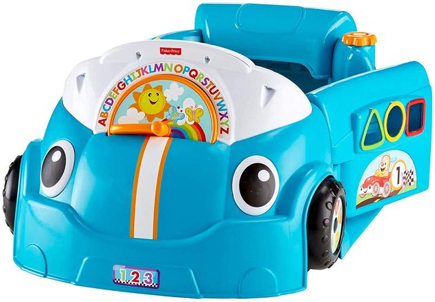 Развивающий центр, машинка, сортер Смейся и учись голубая Fisher-Price Laugh Learn Smart Stages Crawl Around Car изображение 6