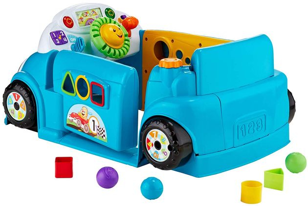 Развивающий центр, машинка, сортер Смейся и учись голубая Fisher-Price Laugh Learn Smart Stages Crawl Around Car изображение 9