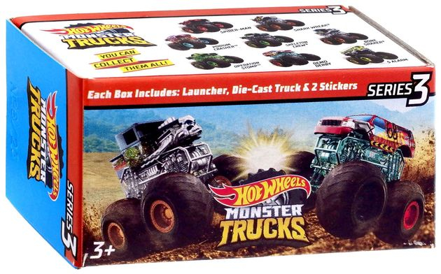 Мини монстр-трак Хот Вилс с пусковой установкой Hot Wheels Monster Trucks Mini Mystery Trucks