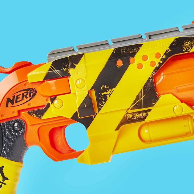 Бластер Нерф Зомби Страйк Хаммершот желтый NERF Zombie Strike Hammershot изображение 5