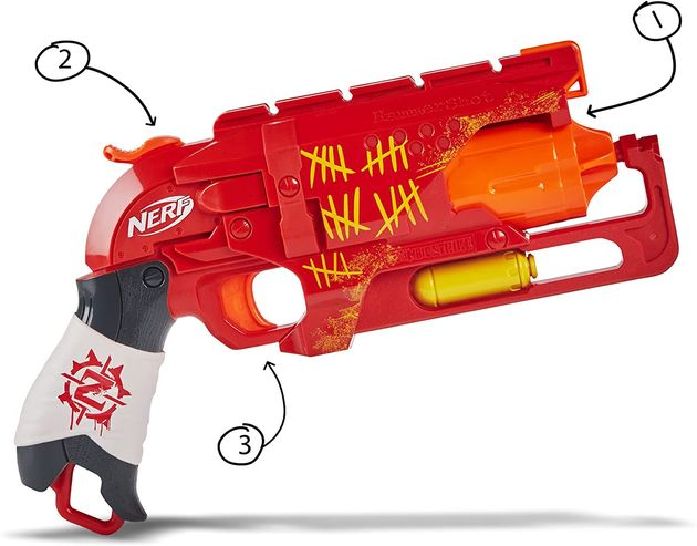 Бластер Нерф Зомби Страйк Хаммершот красный NERF Zombie Strike Hammershot изображение 3