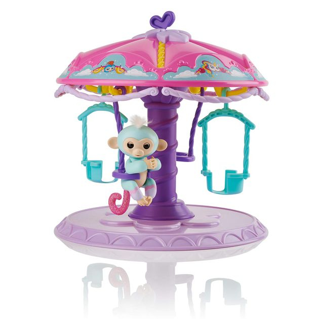 Игровой набор Фингерлингс Обезьянка Абигейл на карусели Carousel with 1 Fingerlings Baby Monkey - Abigail WowWee 3736 изображение 1