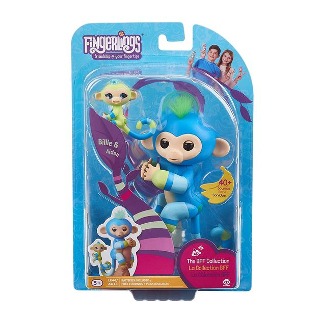 Интерактивная фигурка Fingerlings Обезьянка Билли с мини-обезьянкой Айден WowWee фото 2