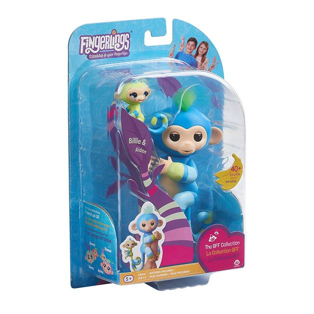 Интерактивная фигурка Fingerlings Обезьянка Билли с мини-обезьянкой Айден WowWee фото 3