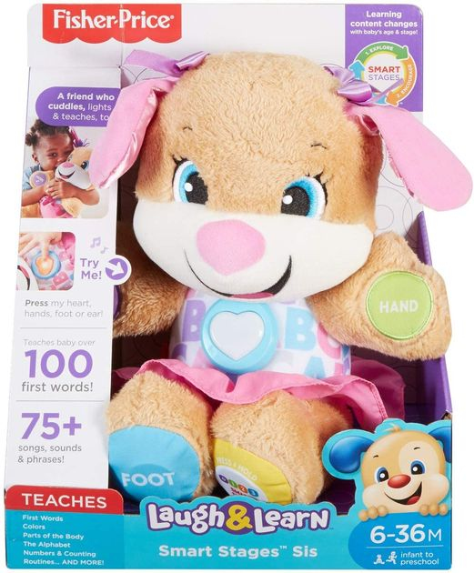 Интерактивная игрушка Сестричка Умного щенка Фишер Прайс Fisher-Price Laugh & Learn Smart Stages Sis изображение 3