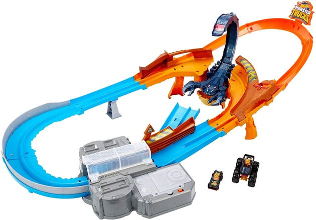 Трек Хот Вилс Жало Скорпиона Hot Wheels Monster Trucks Scorpion Playset изображение 